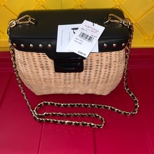 BTB Los Angeles Women's Natural Mason Rattan Crossbody Bag